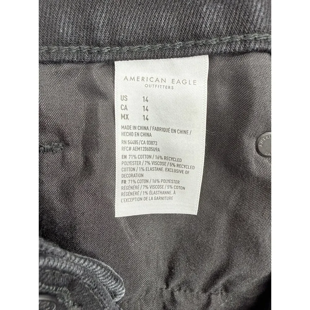 American‎ Eagle Low Rise Mini Skirt Womens 14/32W Black Cut Off NEW - Picture 7 of 9